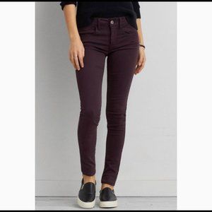 AEO Purple corduroy skinny jeans, size 6